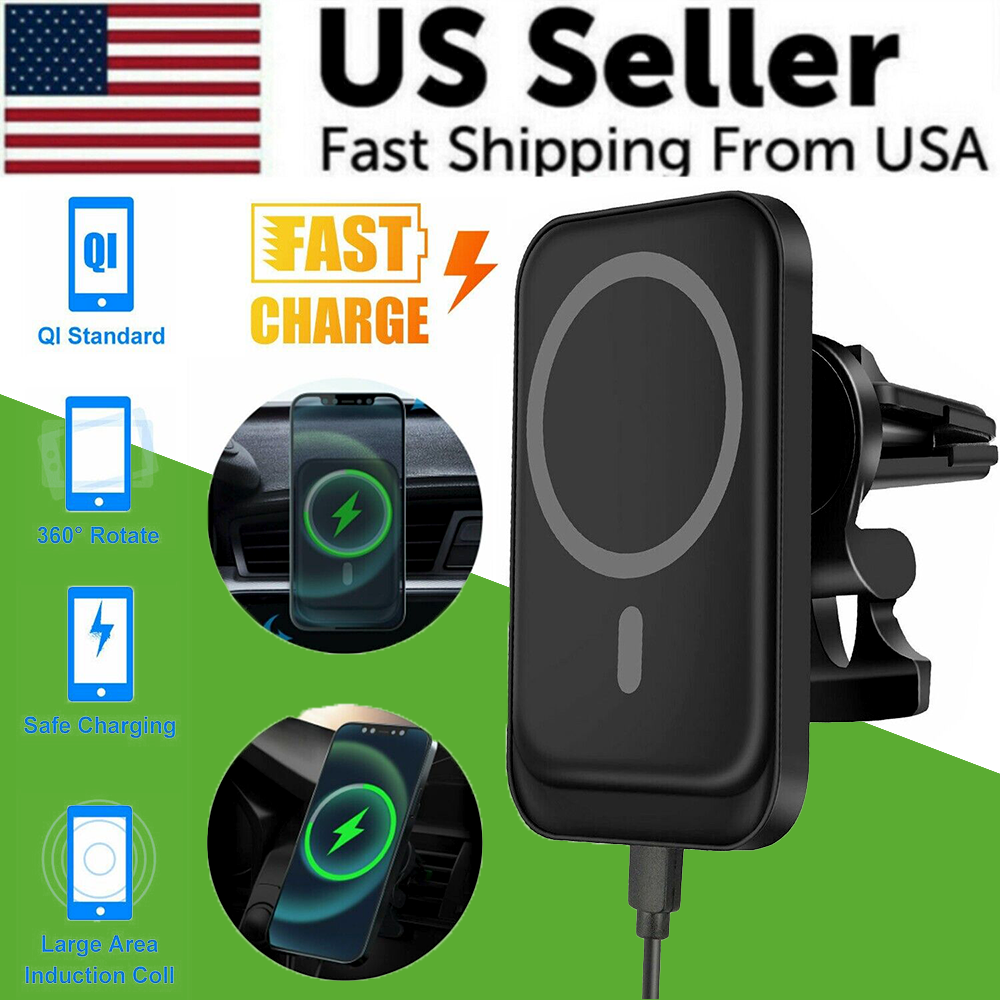 Magnetic Wireless Charger Car Mount Holder For iPhone 12 13 14 Pro Max